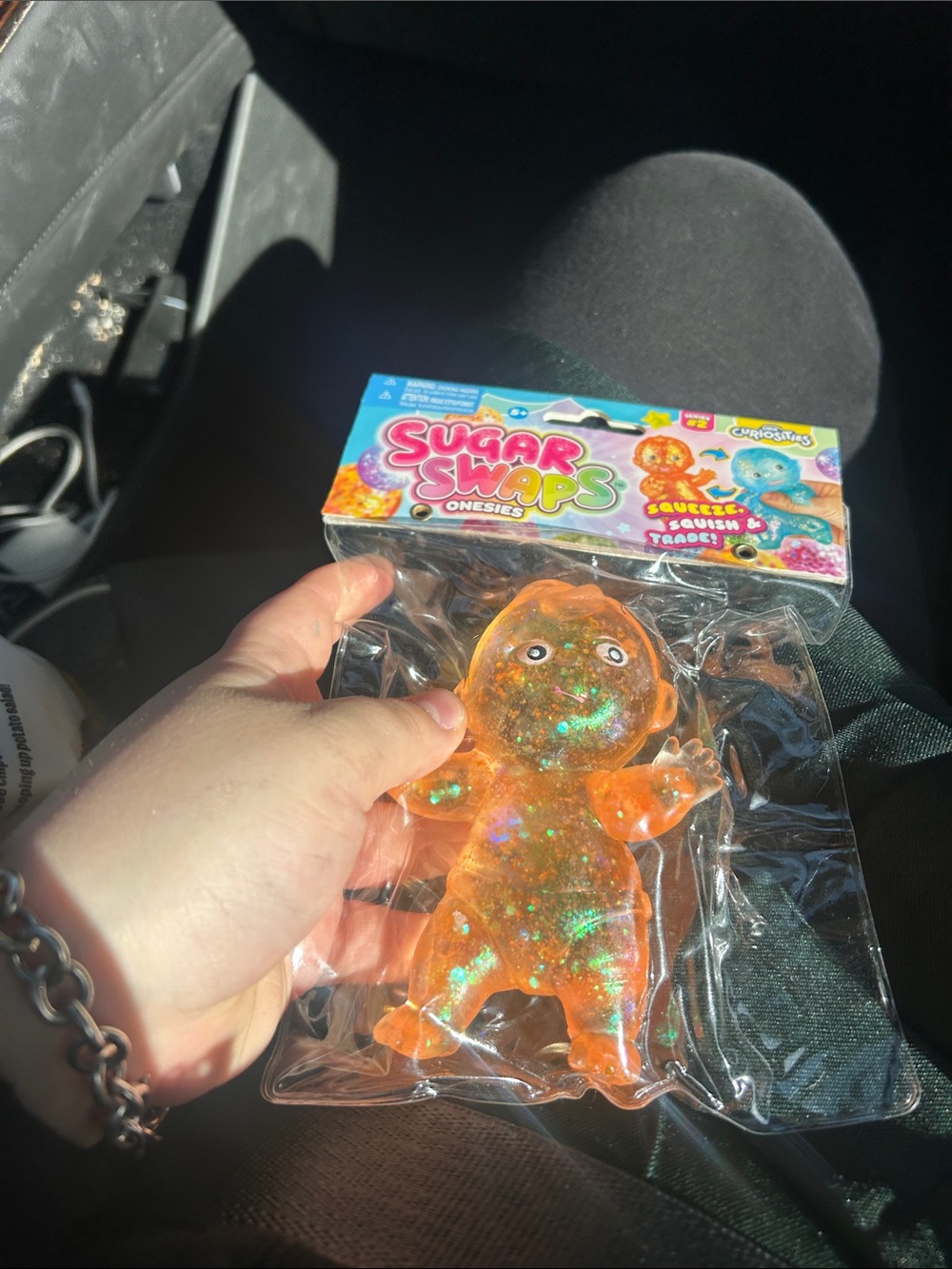 Sugar Swaps Orange Glitter Onesie Squeeze Toy - Sensory Kids Toy